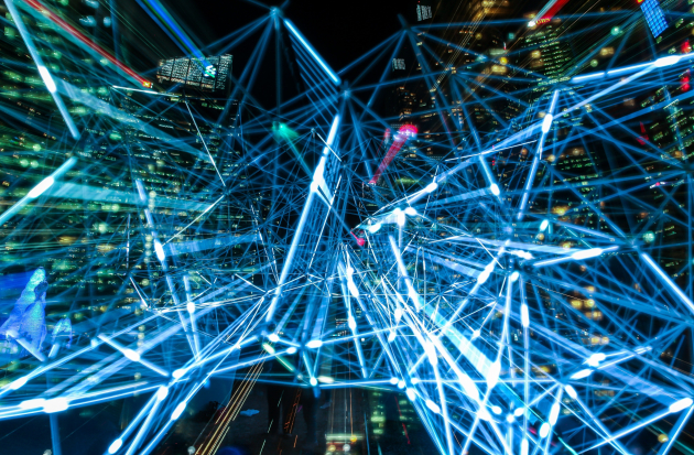 Netwerk van lichtstralen