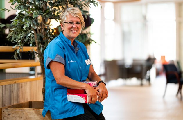 Janny Meuleman op het werk