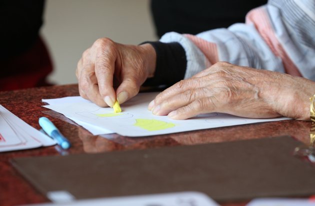 Dame kleuren met krijt