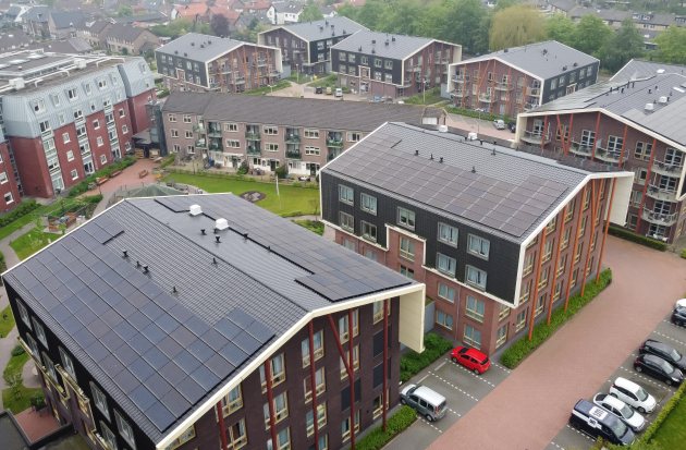 Gebouwen met zonnepanelen 