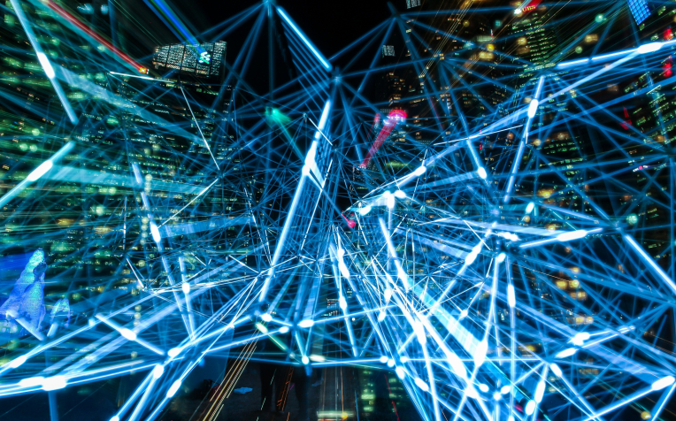 Netwerk van lichtstralen