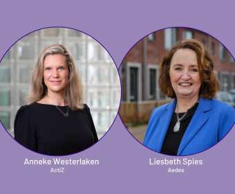 Anneke Westerlaken (ActiZ) en Liesbeth Spies (Aedes)