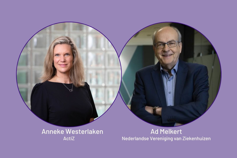 Anneke Westerlaken (ActiZ) en Ad Melkert (NVZ)