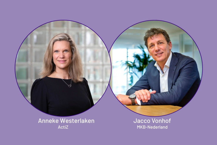 Anneke Westerlaken (ActiZ) en Jacco Vonhof (MKB-Nederland)