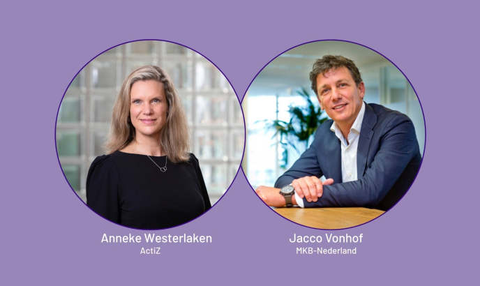 Anneke Westerlaken (ActiZ) en Jacco Vonhof (MKB-Nederland)