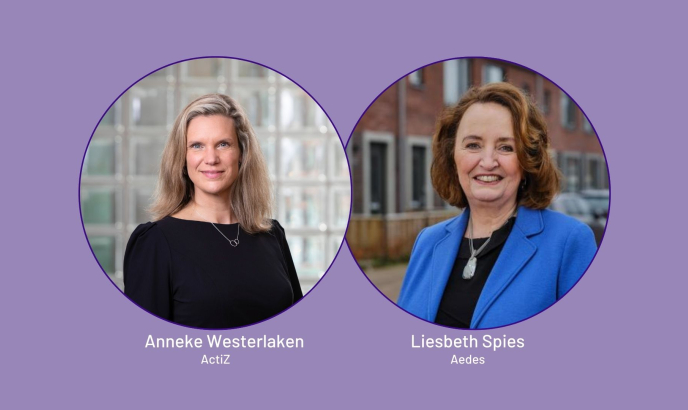 Anneke Westerlaken (ActiZ) en Liesbeth Spies (Aedes)