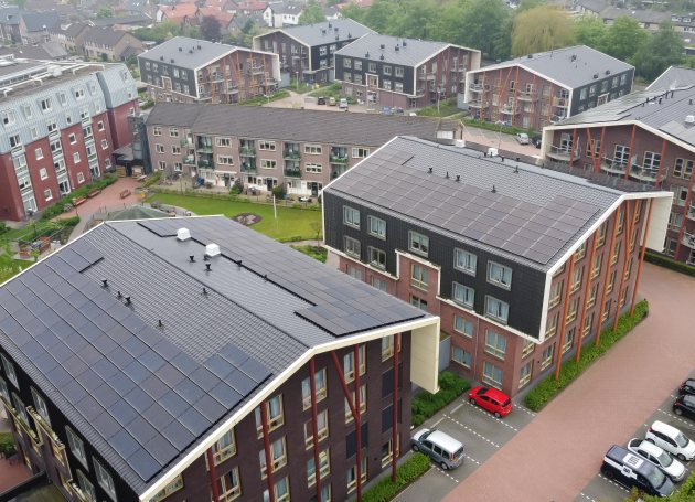 Gebouwen met zonnepanelen 