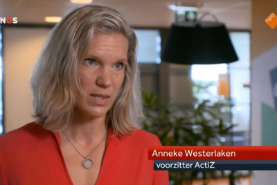 ActiZ voorzitter Anneke Westerlaken in het NOS Journaal
