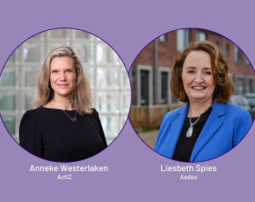 Anneke Westerlaken (ActiZ) en Liesbeth Spies (Aedes)